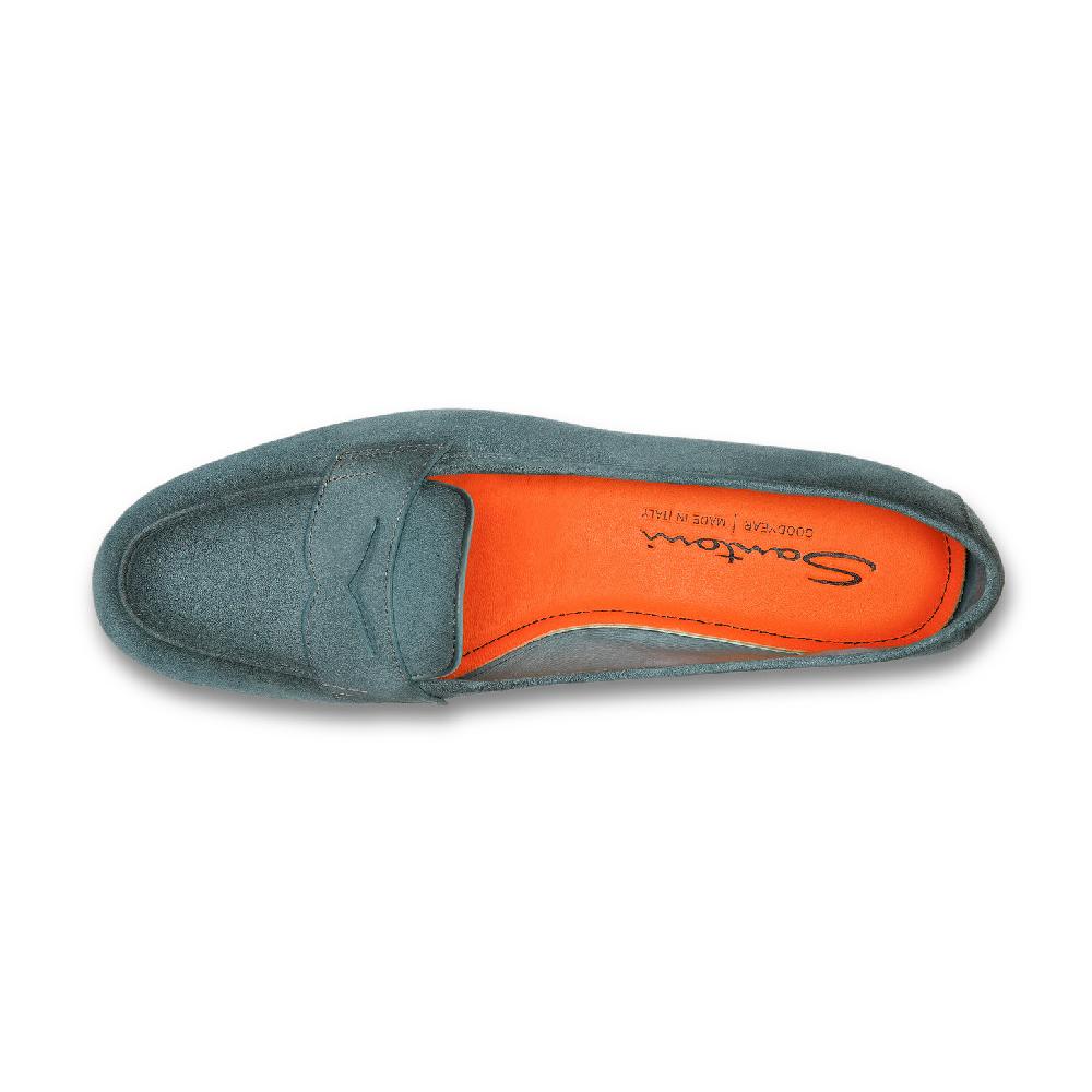 Santoni Mocassino Carla da donna in suede azzurro Negozi Online