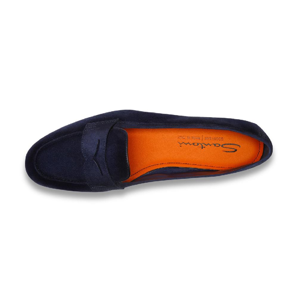 Santoni Mocassino Carla da donna in suede blu Acquista Ora