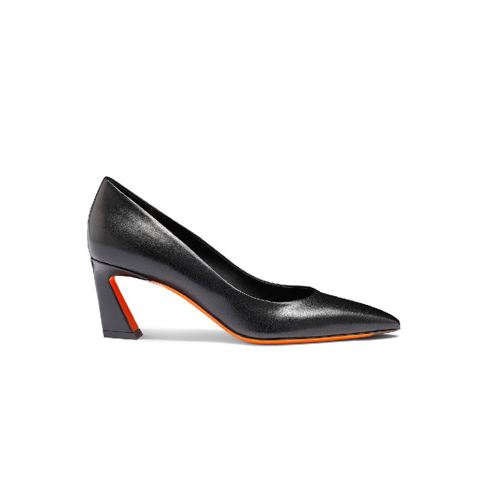 Santoni Décolletés tacco medio da donna in pelle nera
