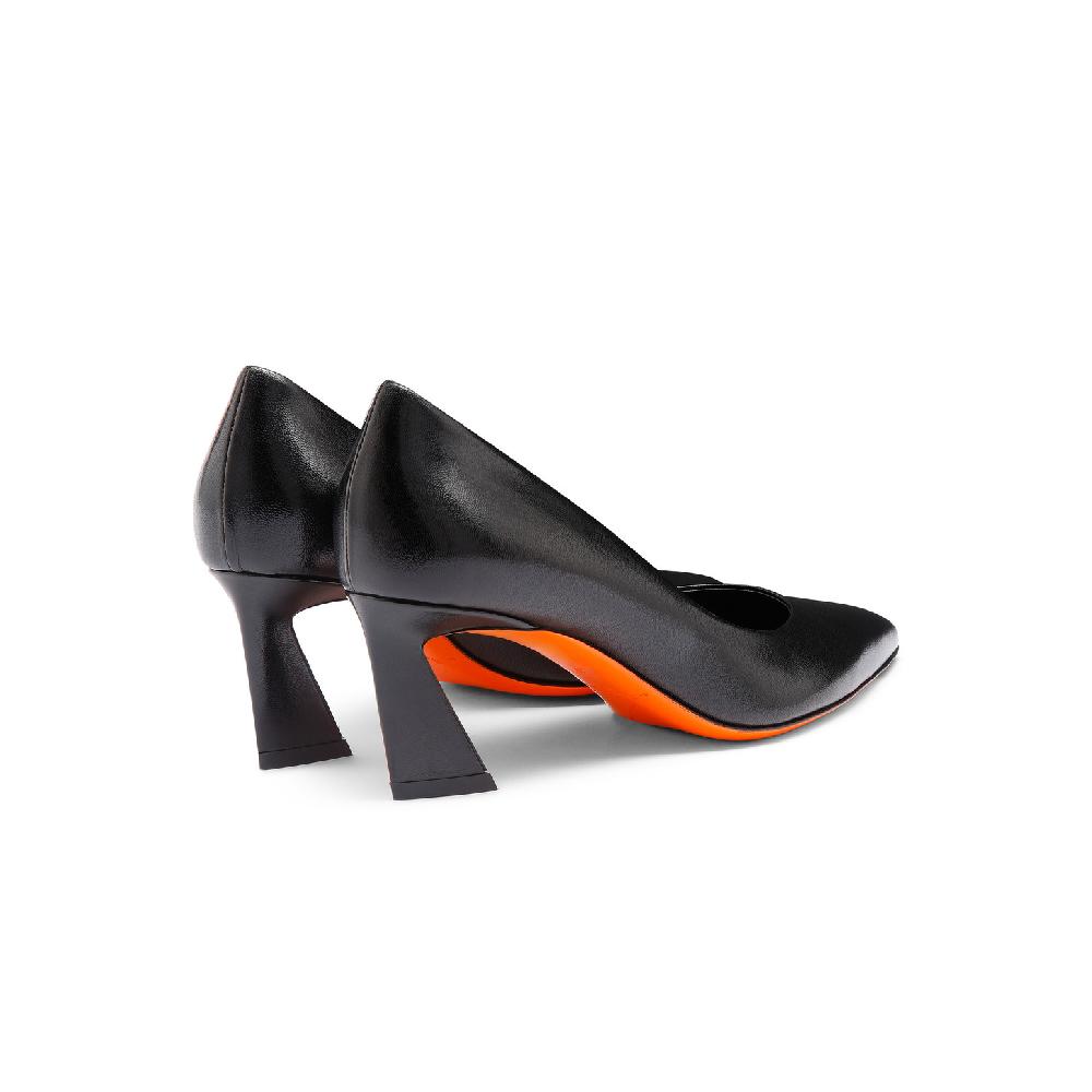 Santoni Décolletés tacco medio da donna in pelle nera Consegna Veloce