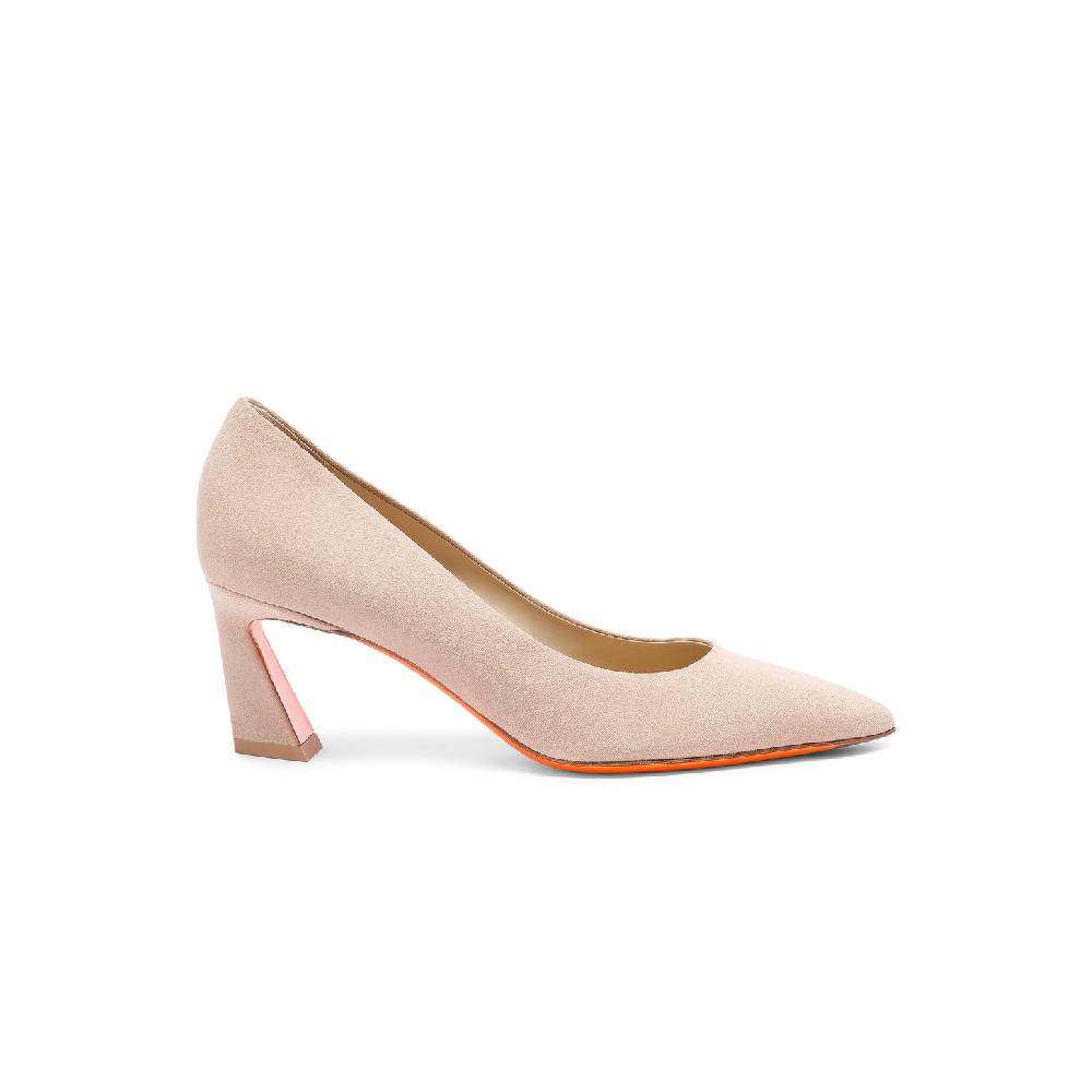 Santoni Décolletés tacco medio da donna in suede rosa