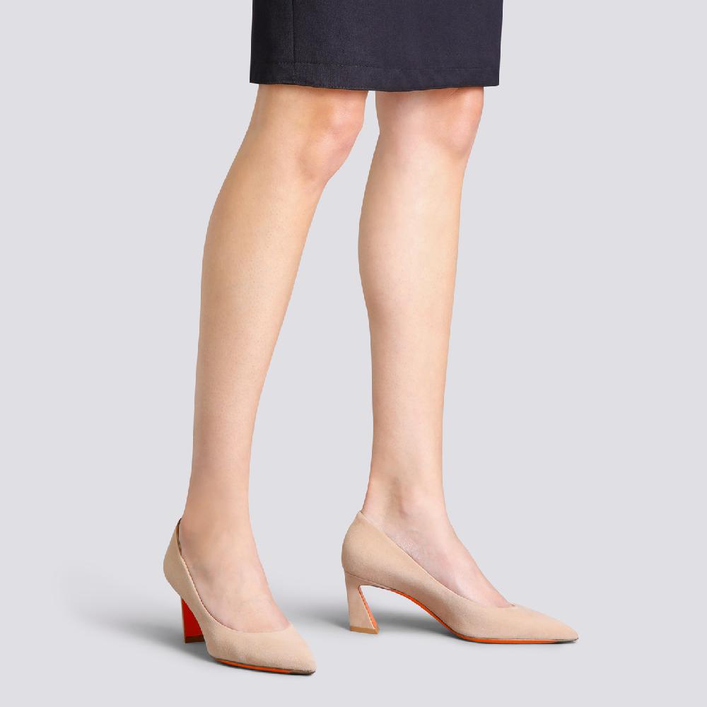 Santoni Décolletés tacco medio da donna in suede rosa Promozione Limitata