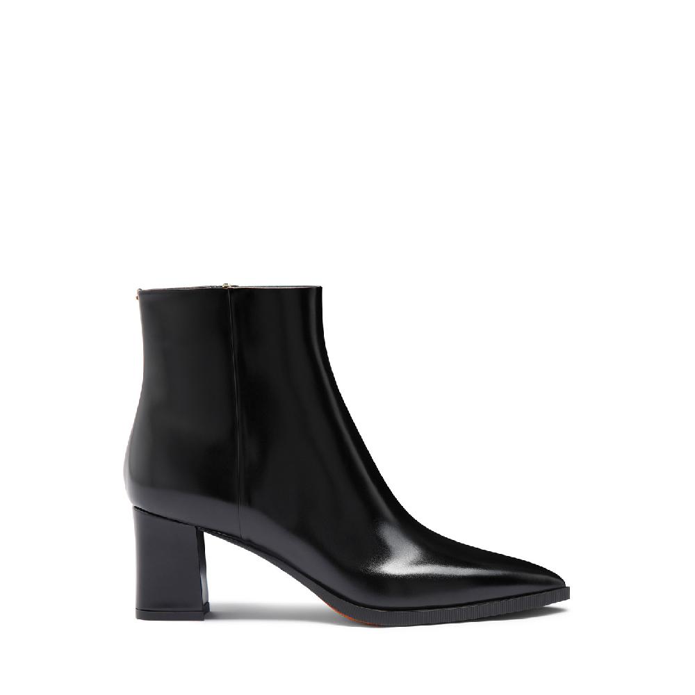 Santoni Stivaletto tacco medio da donna in pelle nera