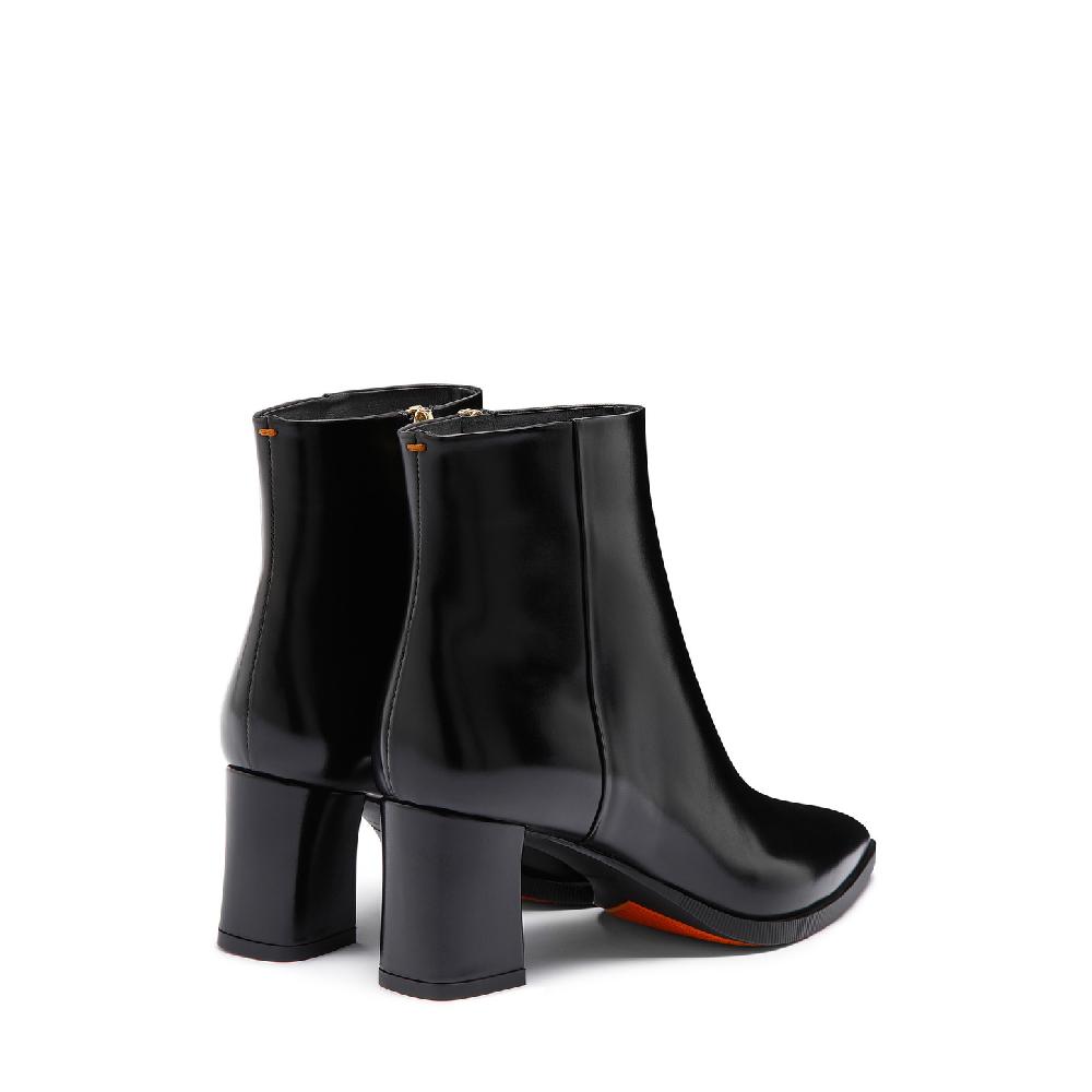Santoni Stivaletto tacco medio da donna in pelle nera Fino Al -60%