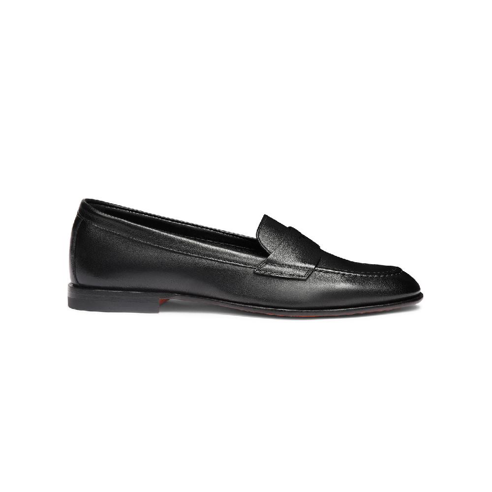Santoni Mocassino penny da donna in pelle nera