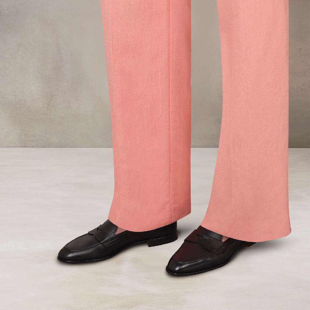 Santoni Mocassino penny da donna in pelle nera Shopping Online