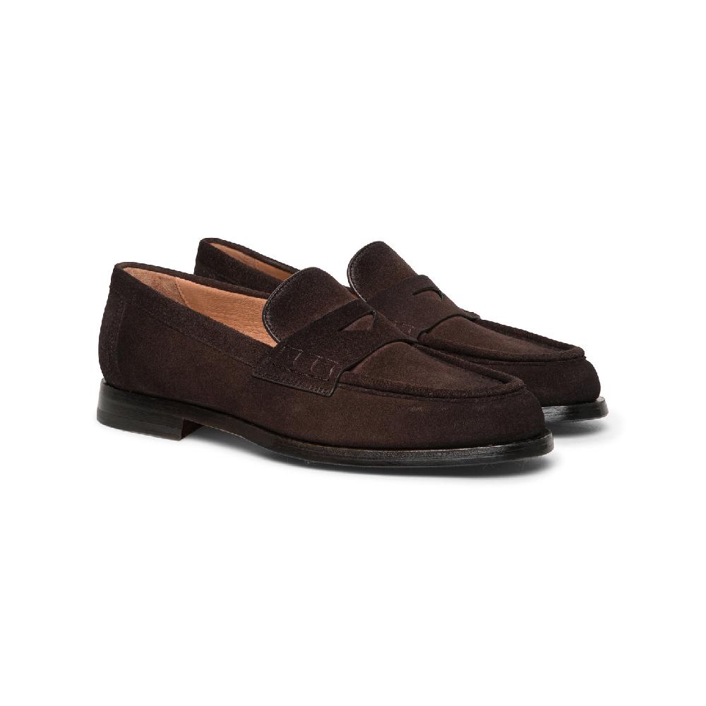 Santoni Mocassino penny da donna in suede testa di moro Affare Del Giorno