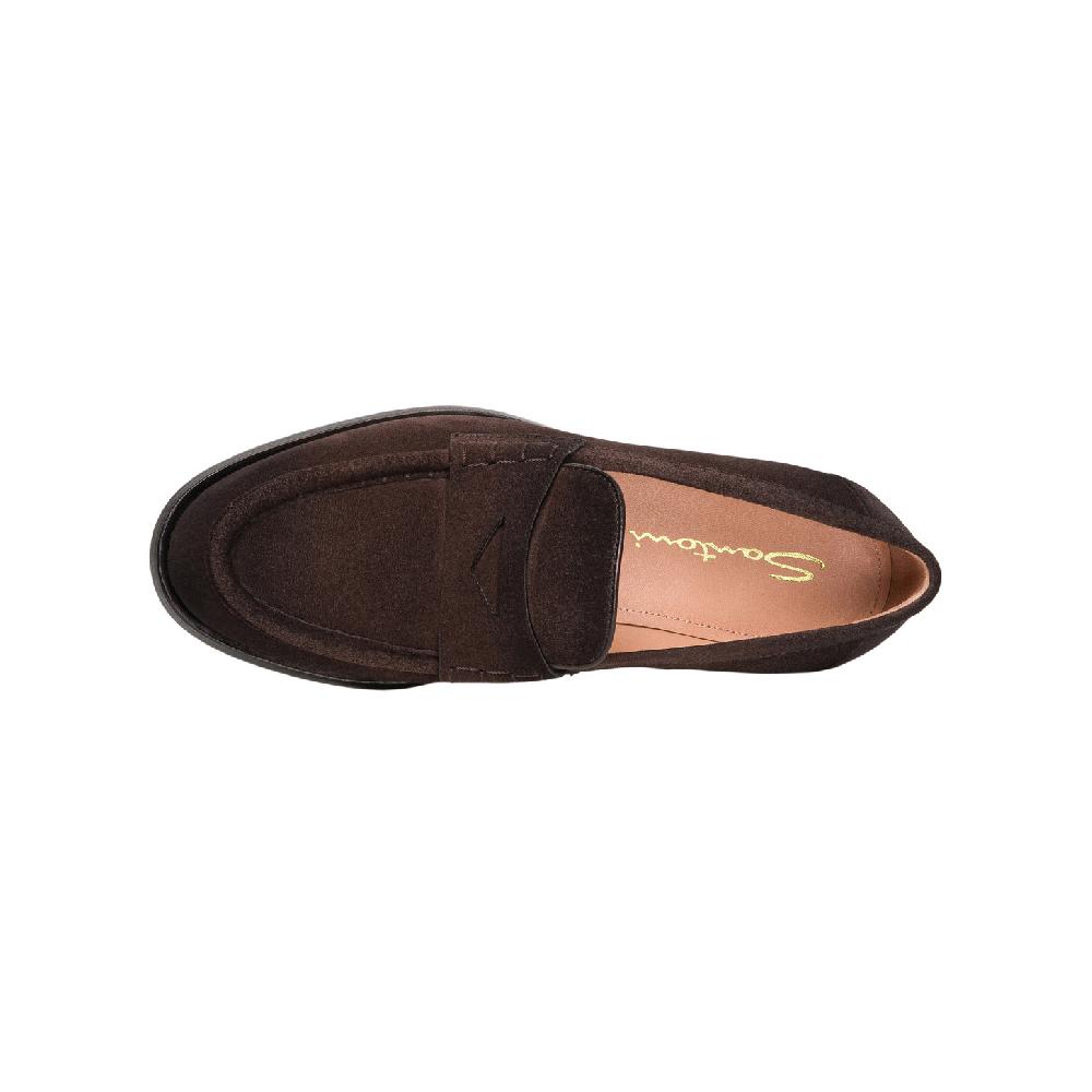 Santoni Mocassino penny da donna in suede testa di moro Affare Del Giorno