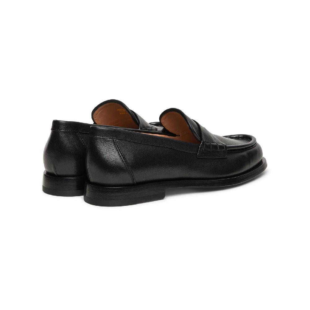 Santoni Mocassino penny da donna in pelle nera Prezzo Ridotto