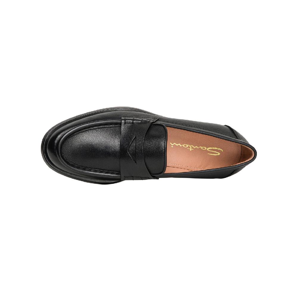 Santoni Mocassino penny da donna in pelle nera Prezzo Ridotto