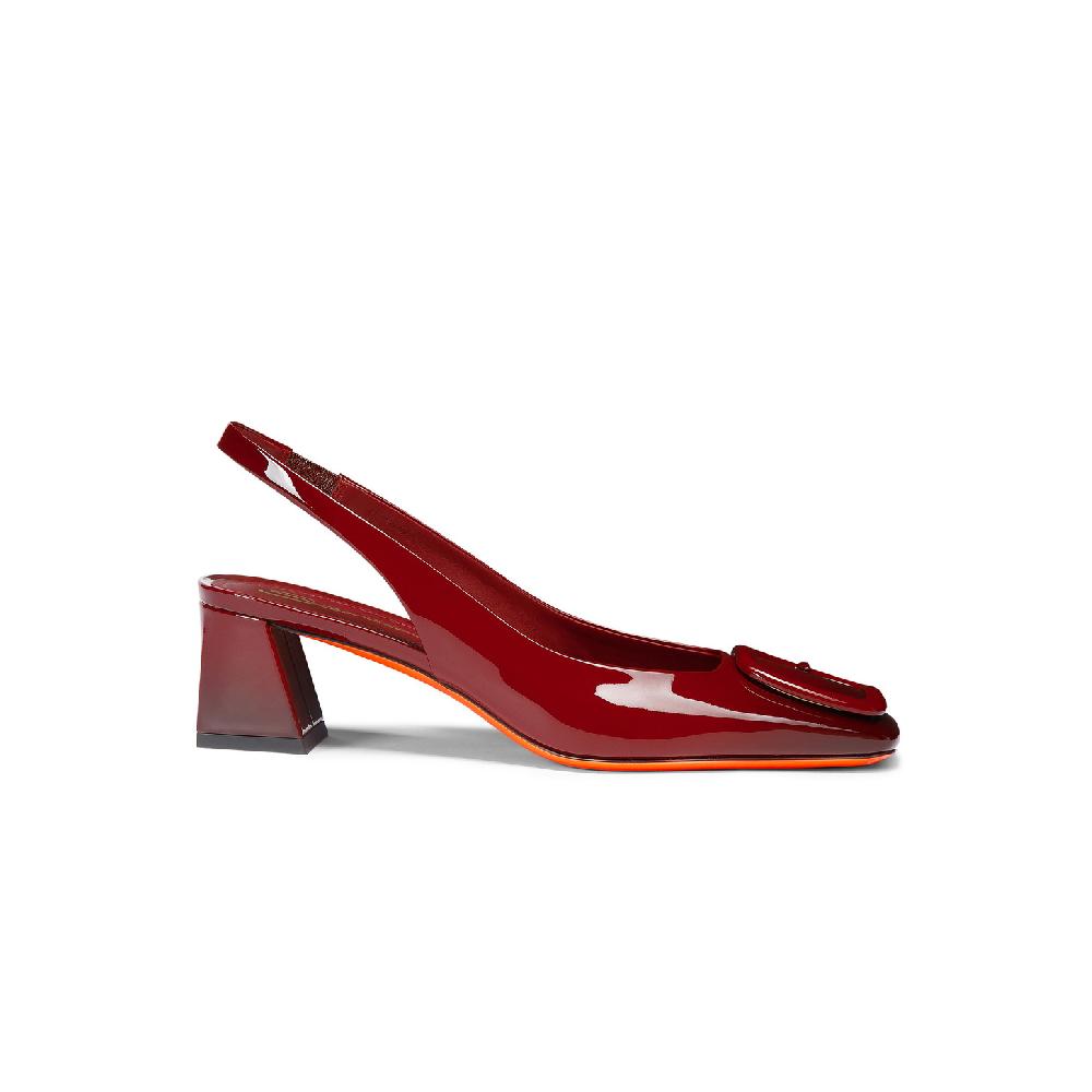 Santoni Décolletés tacco medio da donna in vernice rossa