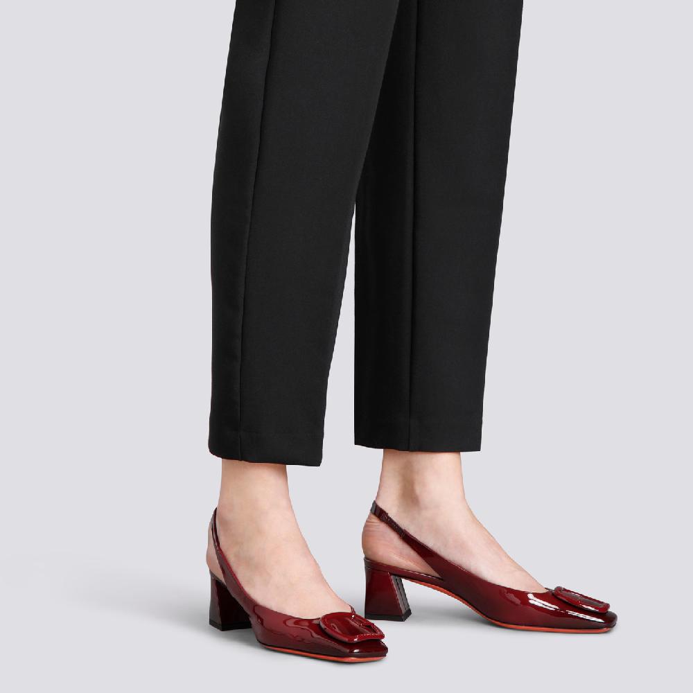 Santoni Décolletés tacco medio da donna in vernice rossa Convenienza