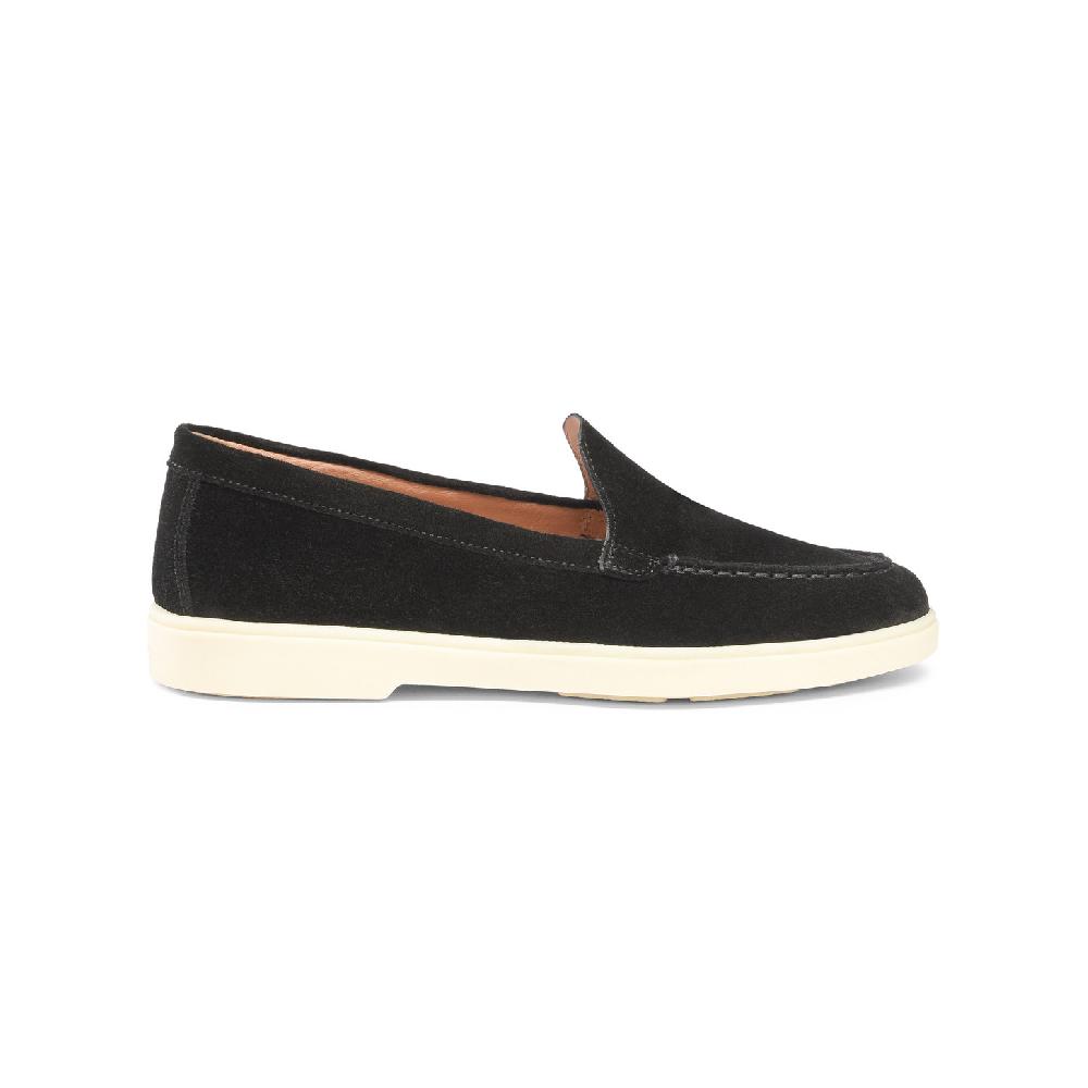 Santoni Mocassino da donna in suede nera