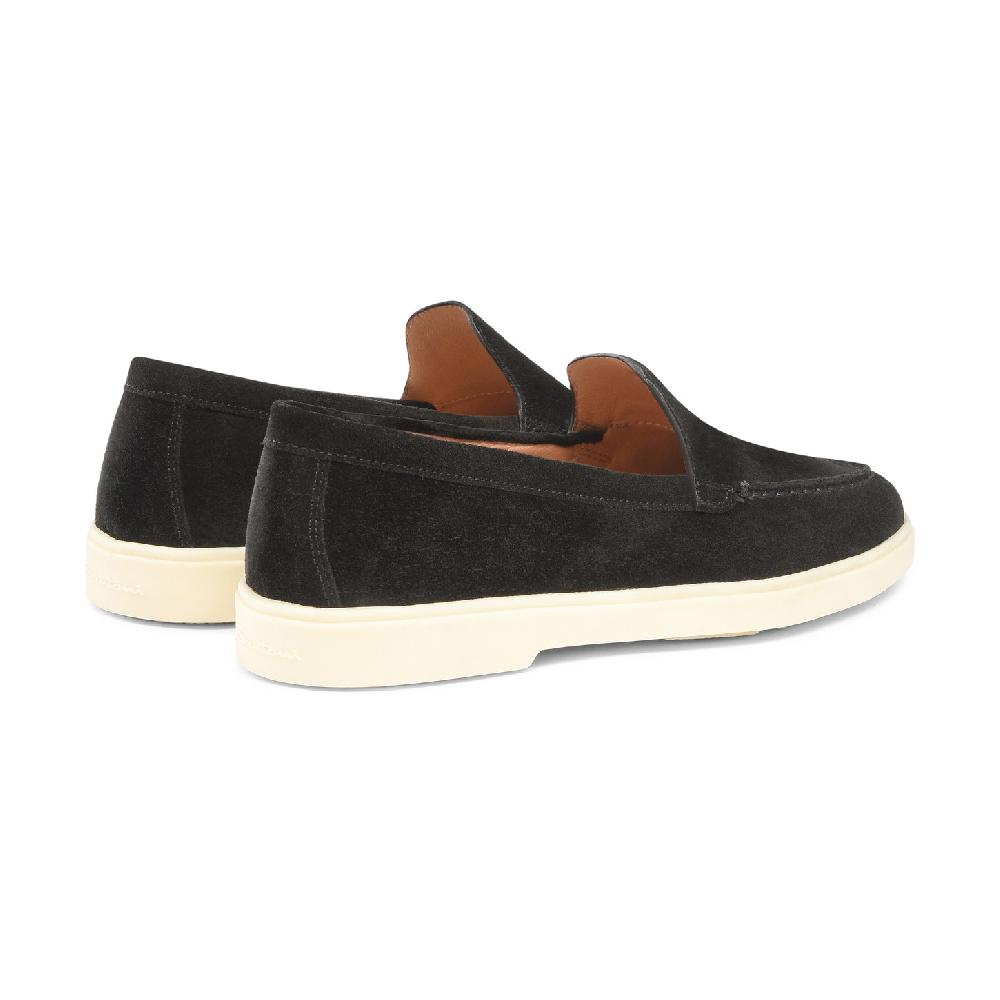 Santoni Mocassino da donna in suede nera Outlet