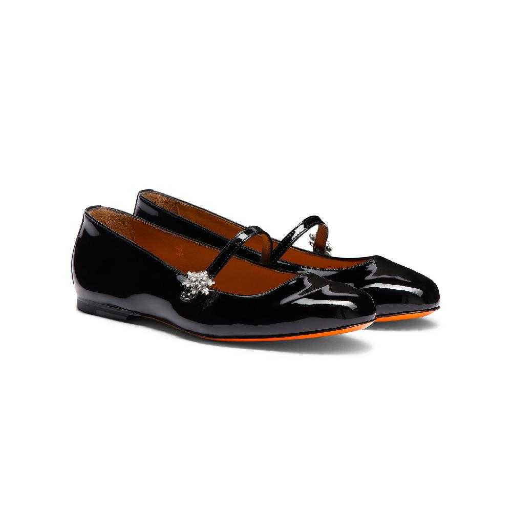 Santoni Ballerina da donna in vernice nera Saldi