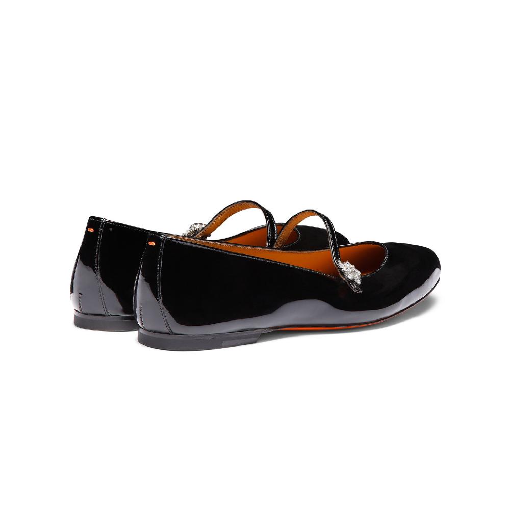 Santoni Ballerina da donna in vernice nera Saldi