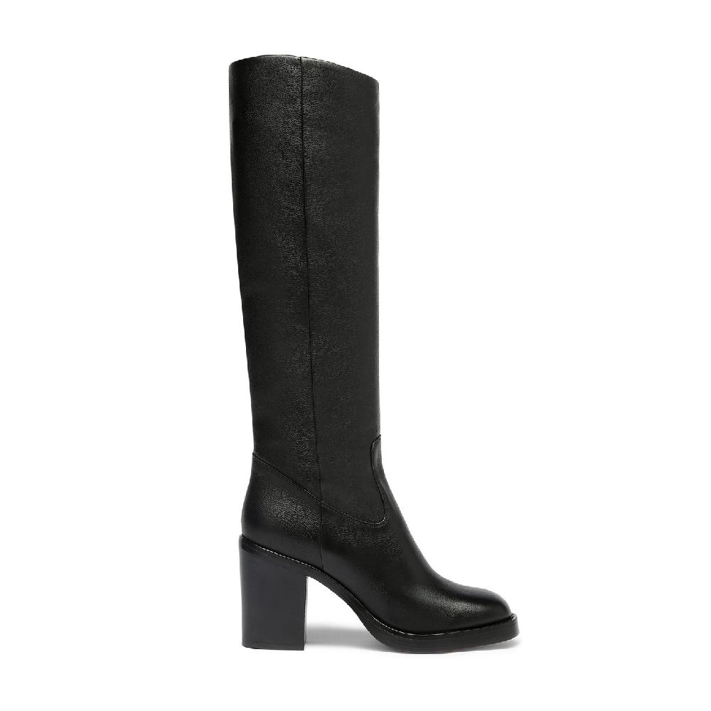 Santoni Stivale tacco alto da donna in pelle nera
