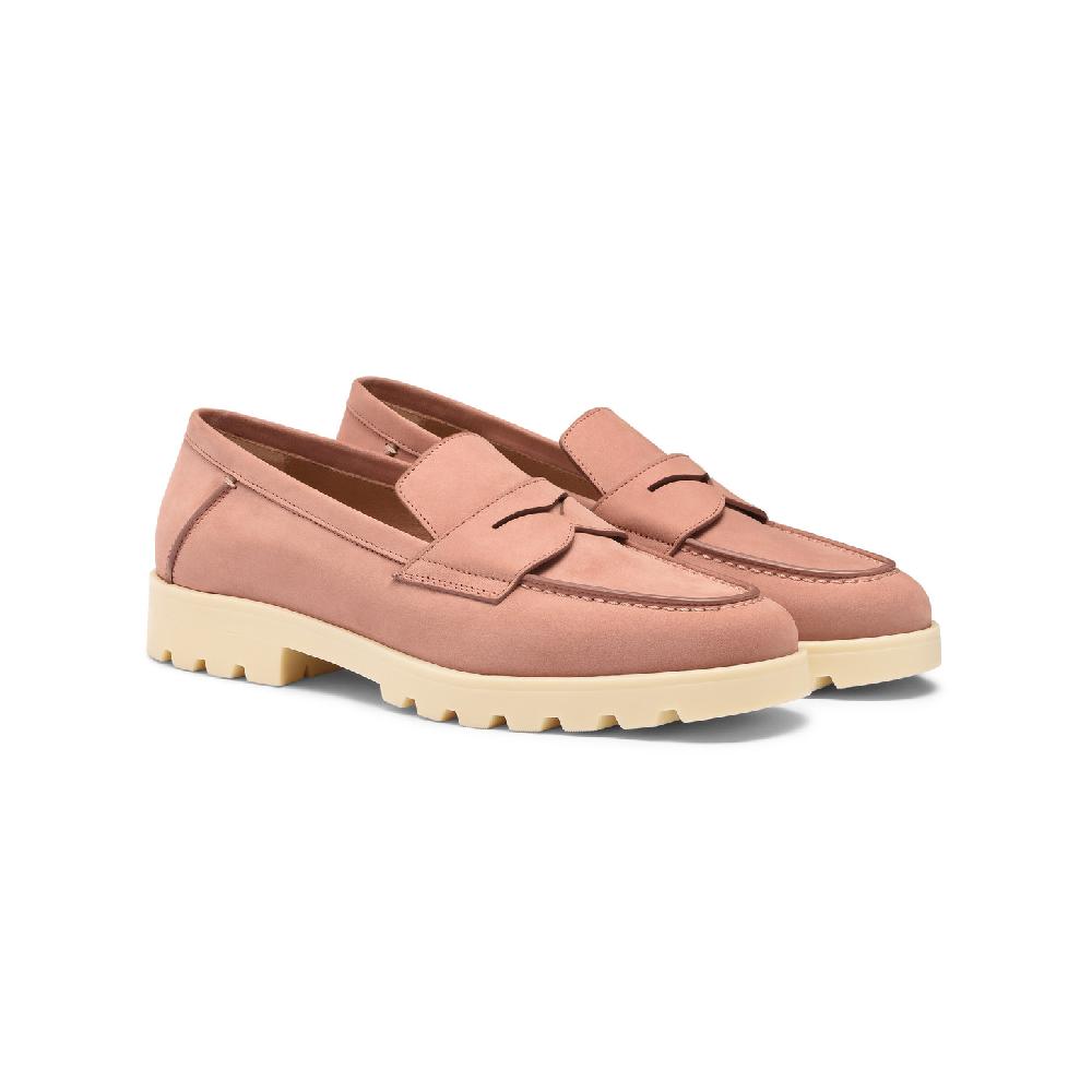 Santoni Mocassino penny da donna in nabuk rosa Hotsell