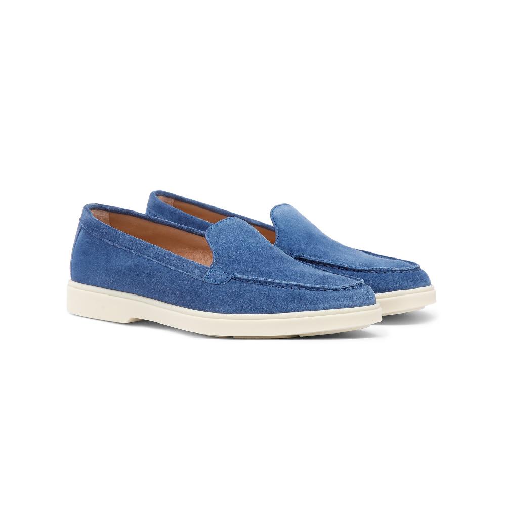 Santoni Mocassino da donna in suede blu Italy
