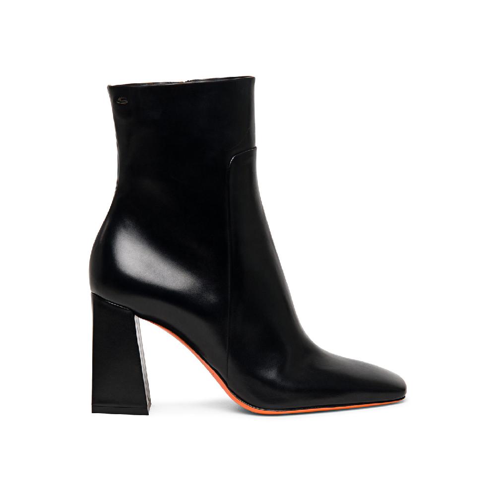 Santoni Stivaletto tacco alto da donna in pelle anticata nera
