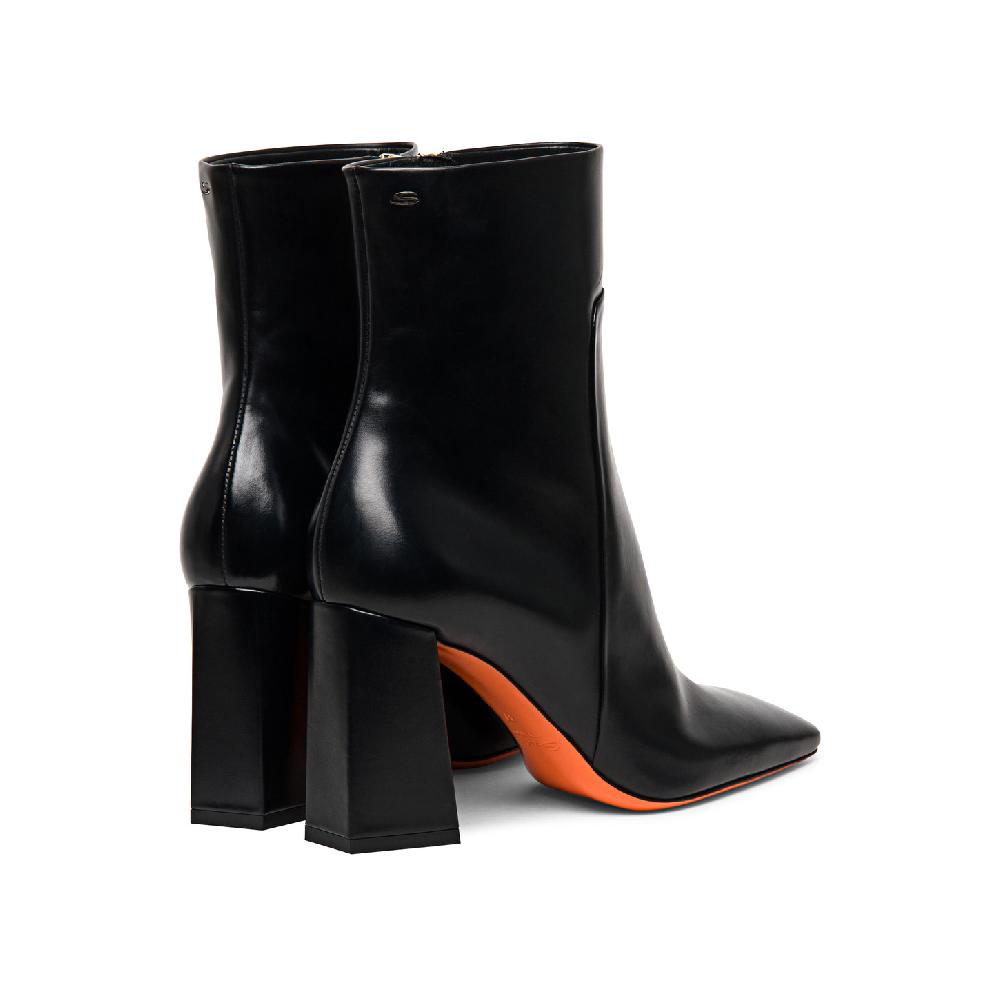 Santoni Stivaletto tacco alto da donna in pelle anticata nera 2025