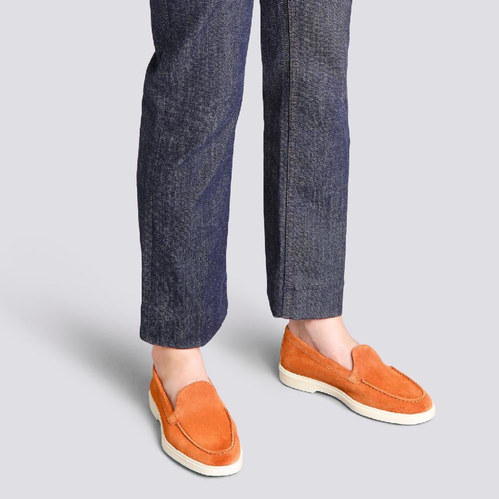 Santoni Mocassino da donna in suede arancione Italia