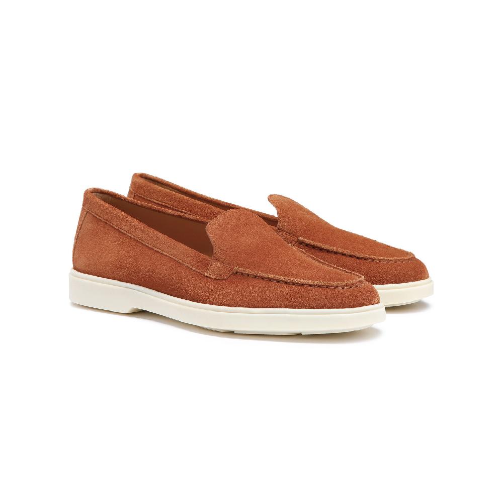Santoni Mocassino da donna in suede arancione Italia