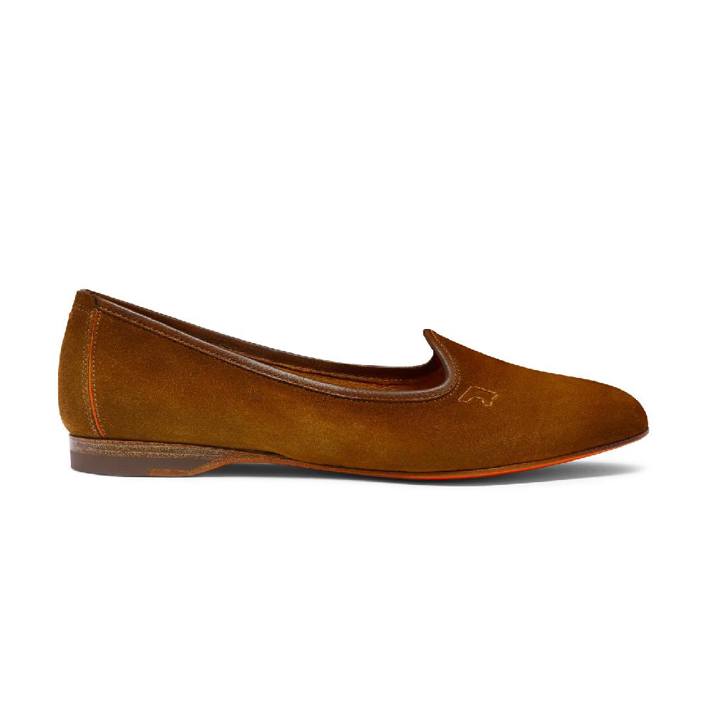 Santoni Mocassino da donna in suede marrone