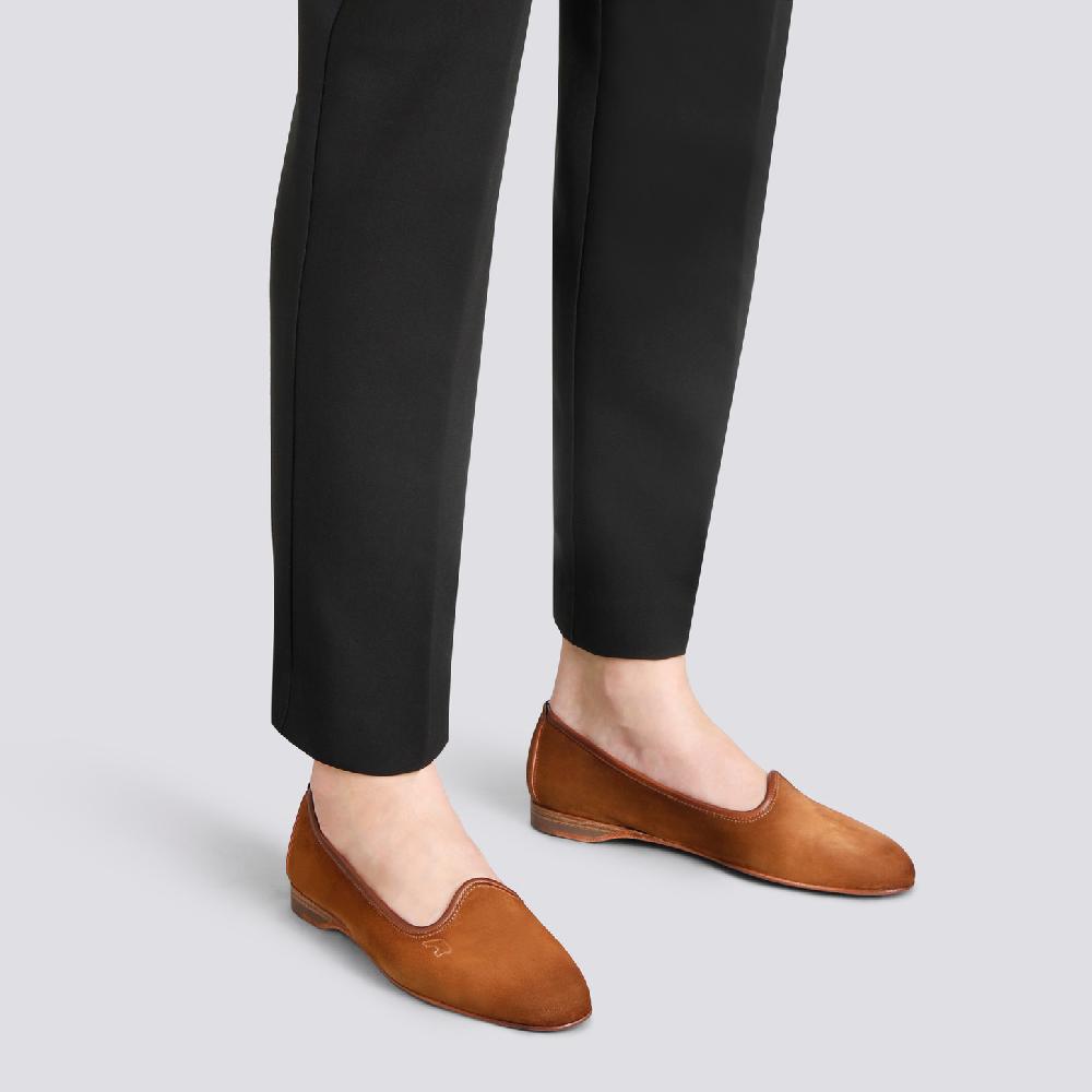 Santoni Mocassino da donna in suede marrone Negozi Online