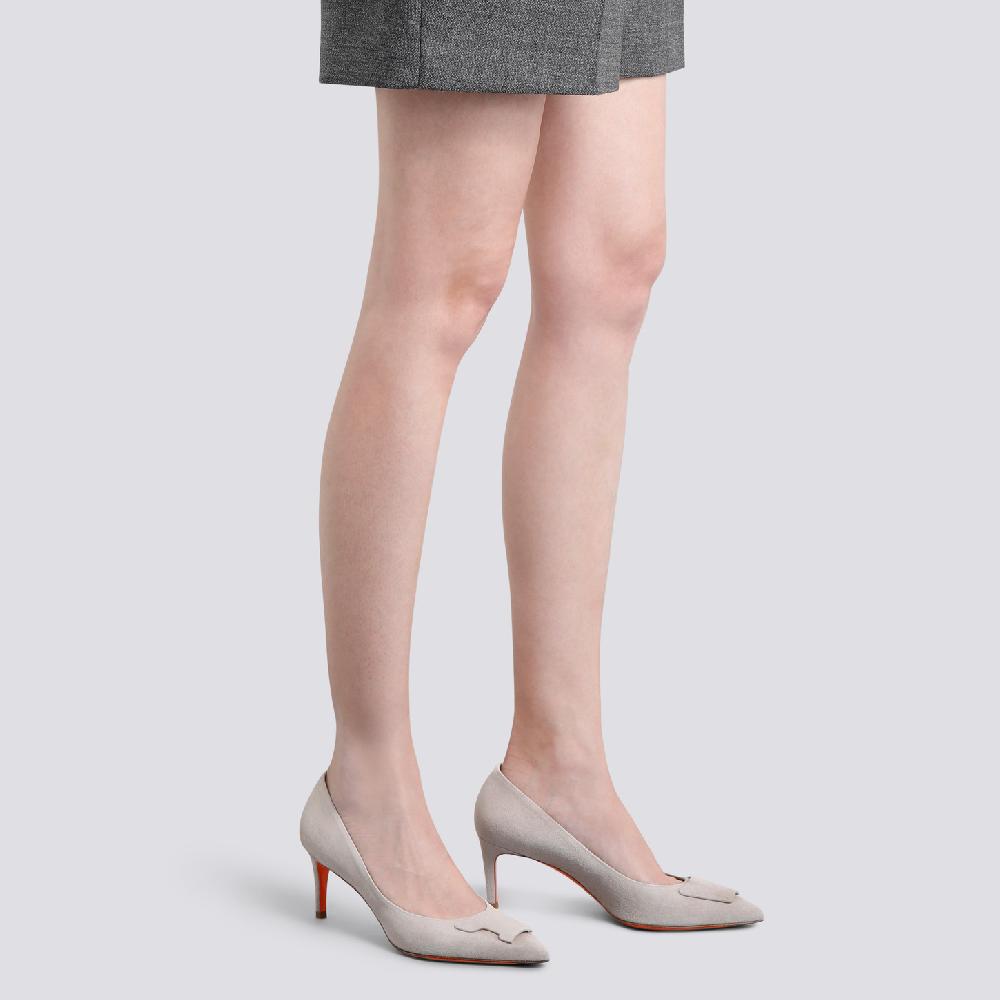 Santoni Décolletés tacco medio Santoni Sibille da donna in suede beige Promozione Limitata