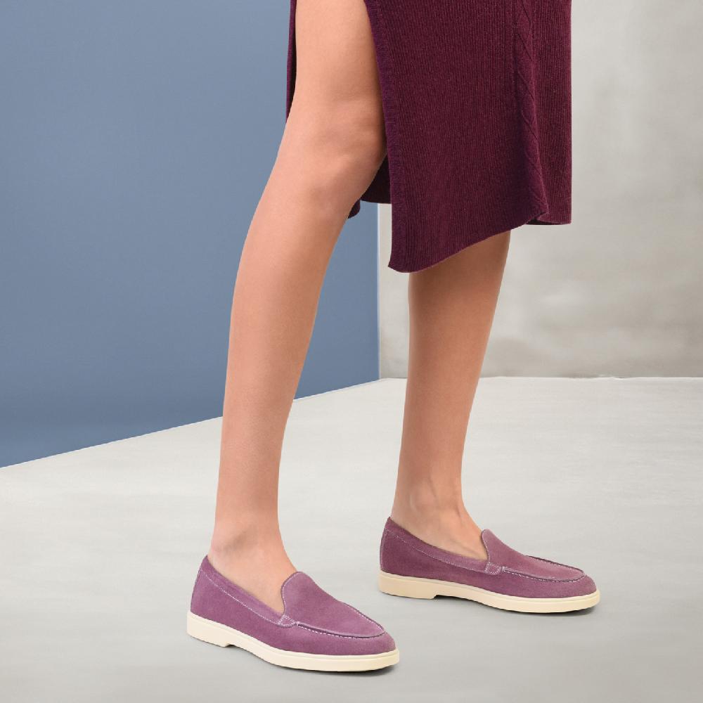 Santoni Mocassino da donna in suede viola Shopping Online