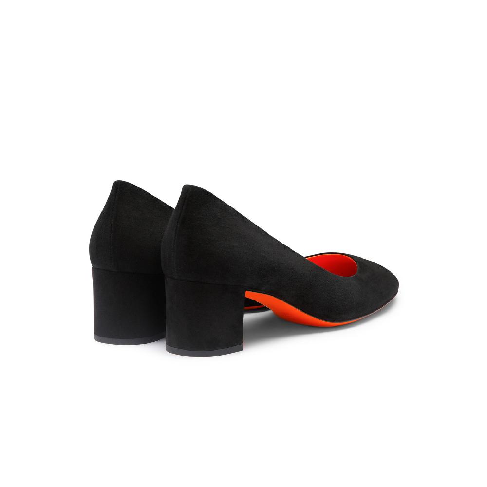 Santoni Décolletés tacco basso da donna in suede nero Prezzo Ridotto