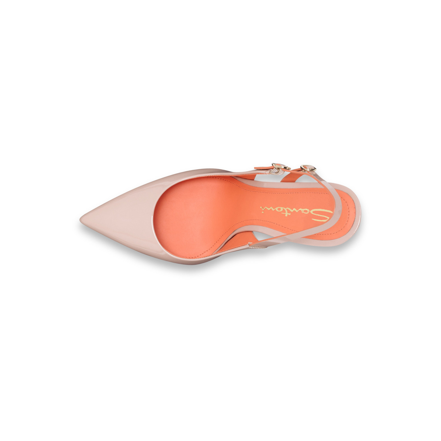 Santoni Slingback tacco alto da donna in vernice rosa Sottocosto