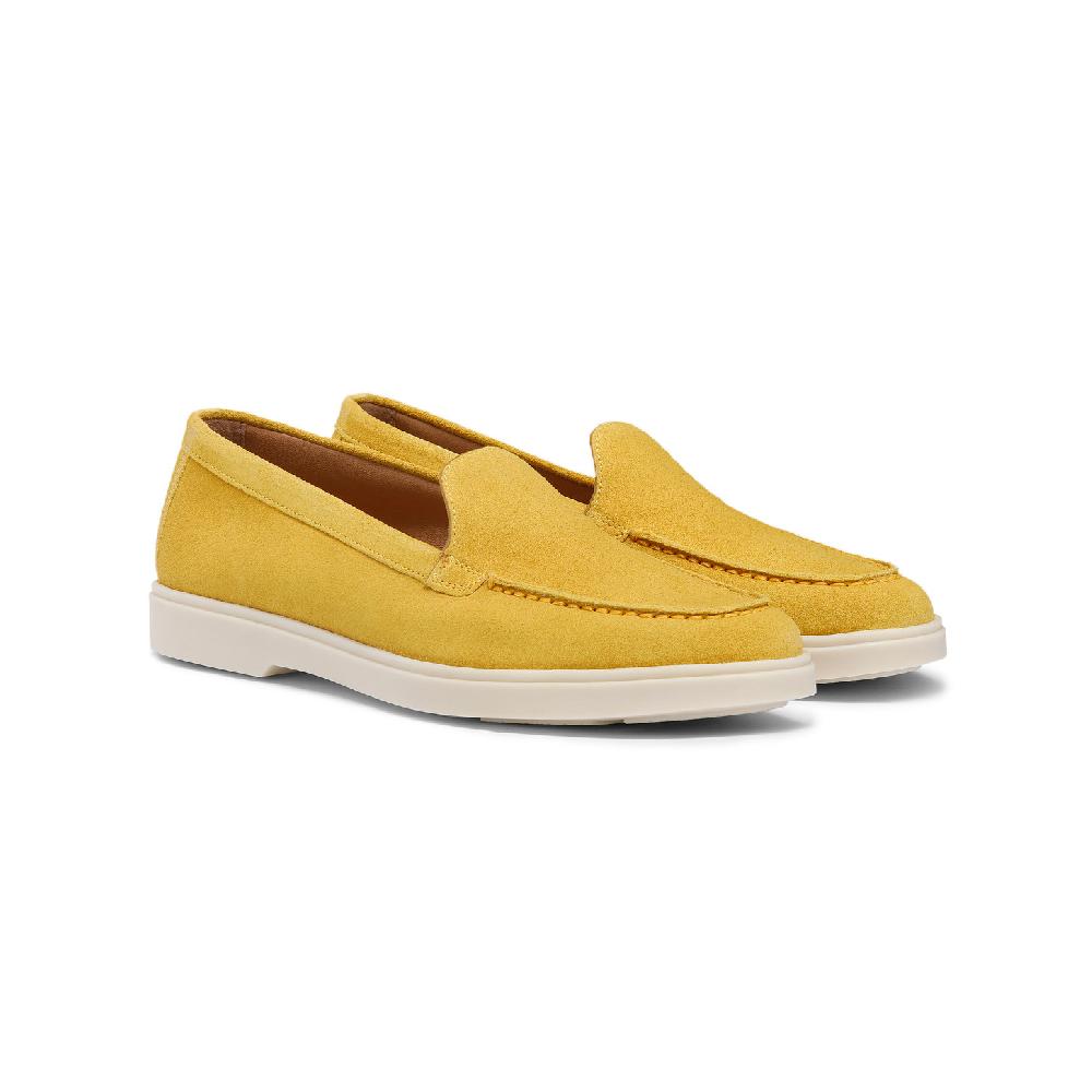 Santoni Mocassino da donna in suede giallo Saldi