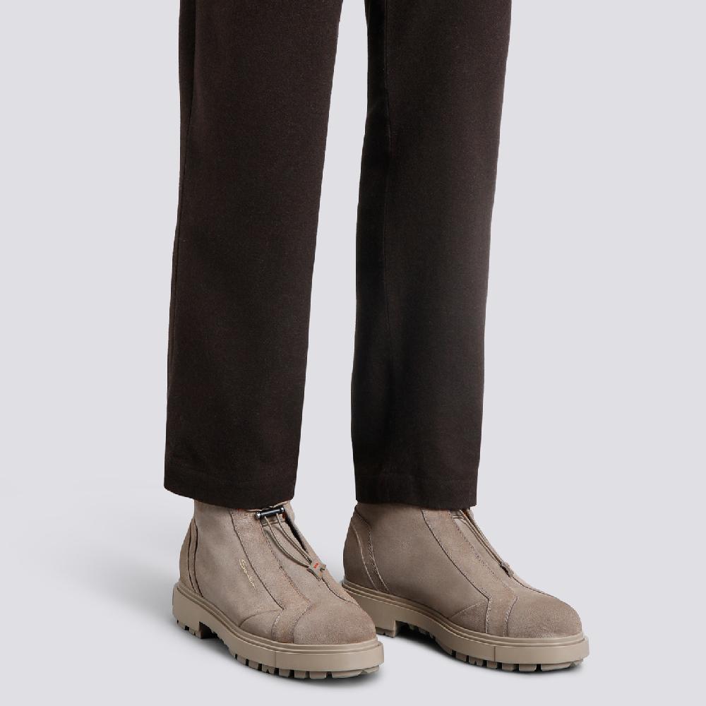 Santoni Scarponcino da montagna da uomo in suede marrone Promozione Limitata