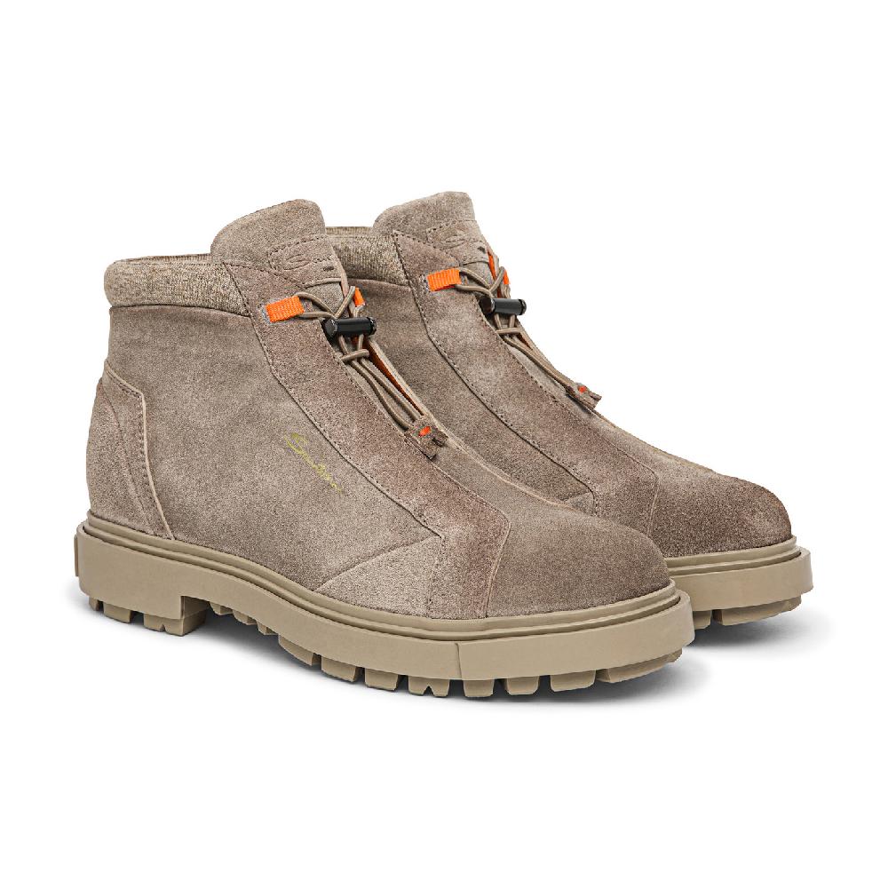 Santoni Scarponcino da montagna da uomo in suede marrone Promozione Limitata