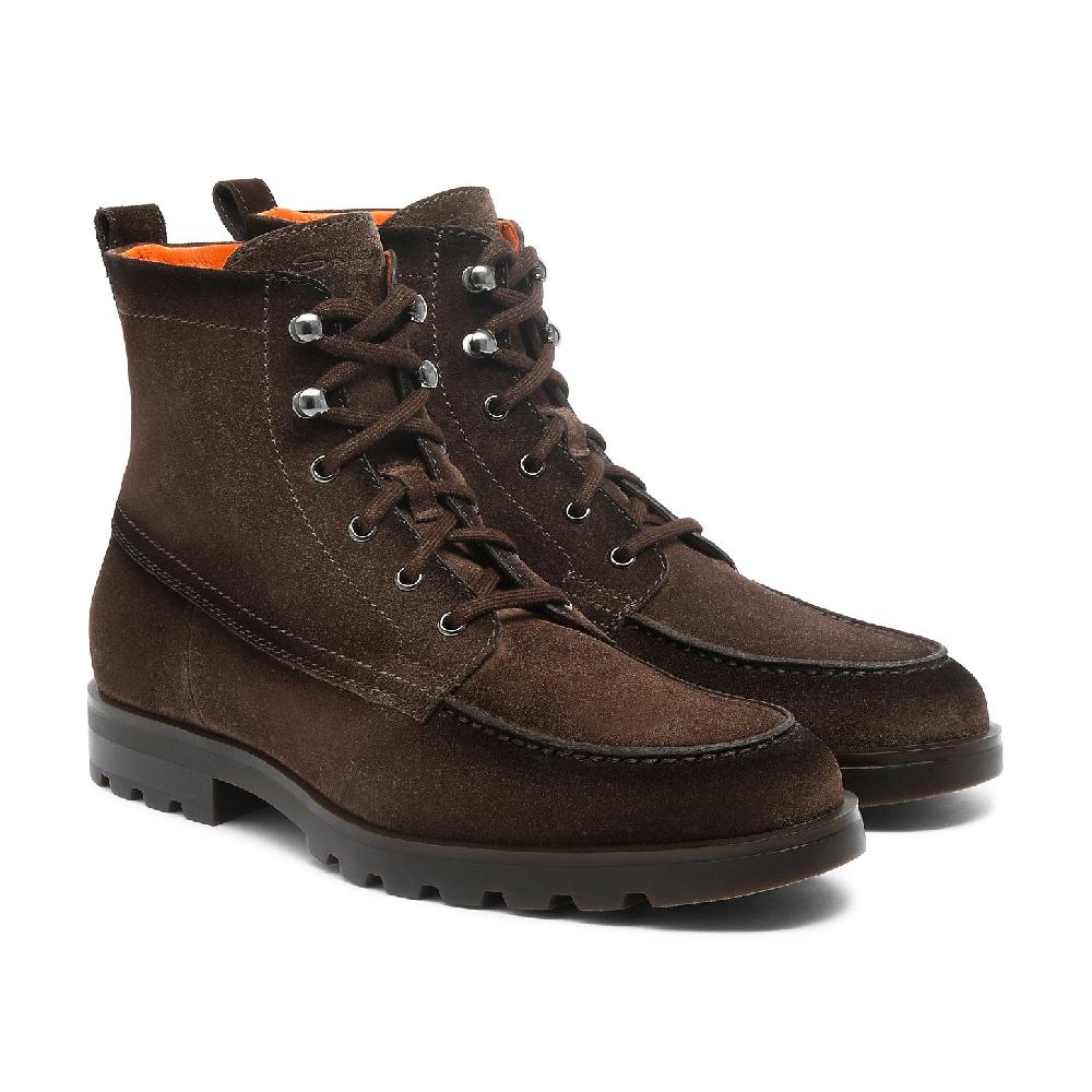 Santoni Stivaletto da uomo in suede testa di moro Offerta Giorno del Papà