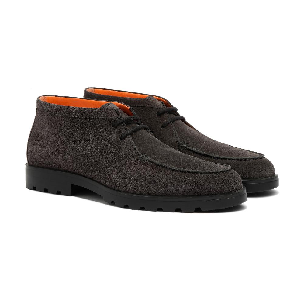 Santoni Stivaletto desert da uomo in suede grigio Convenienza
