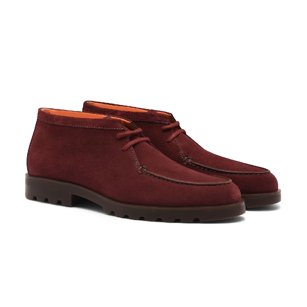 Santoni Stivaletto desert da uomo in suede rosso Offerta Anniversario