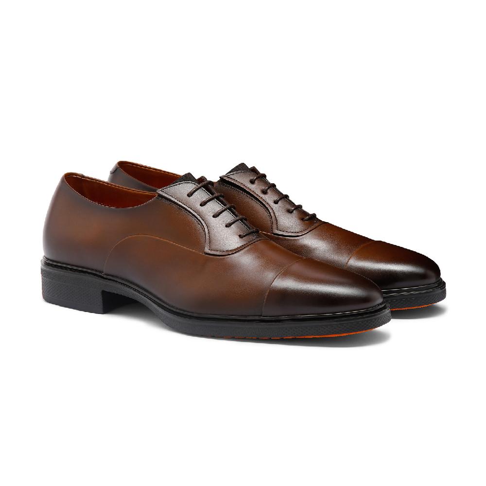 Santoni Stringata Easy da uomo in pelle testa di moro Vendita Calda