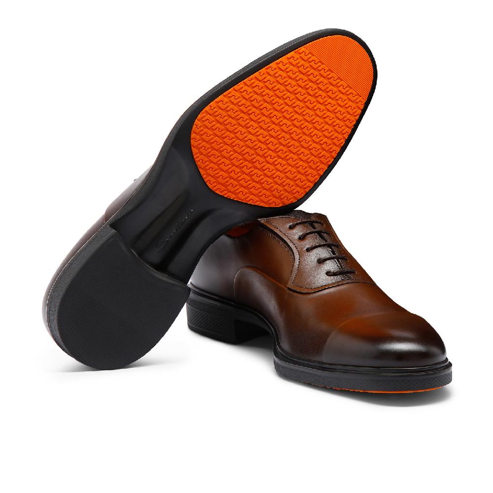 Santoni Stringata Easy da uomo in pelle testa di moro Vendita Calda