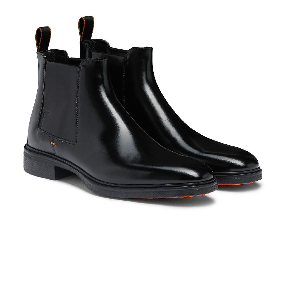 Santoni Stivaletto Easy da uomo in pelle nera Saldi Di Fabbrica