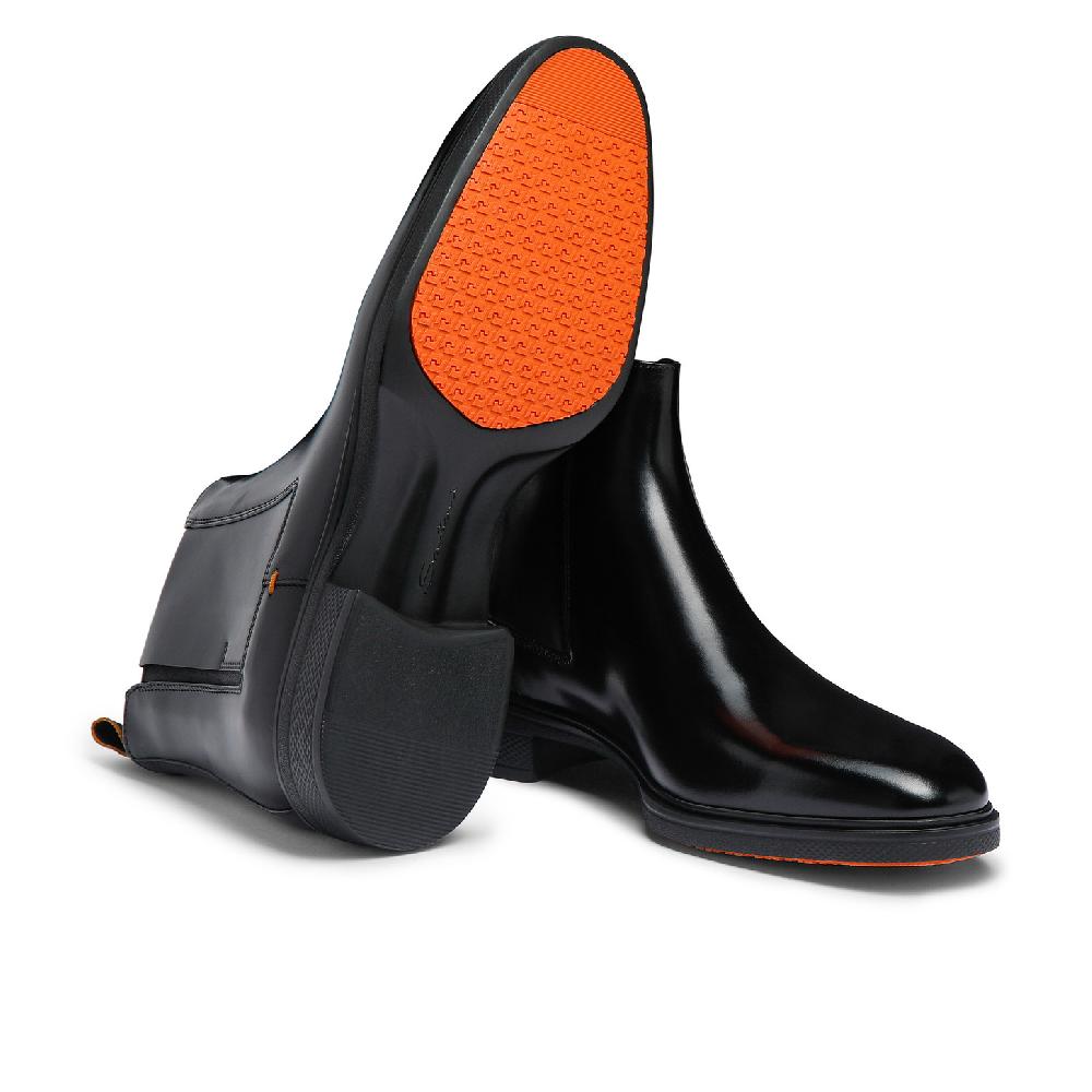 Santoni Stivaletto Easy da uomo in pelle nera Saldi Di Fabbrica