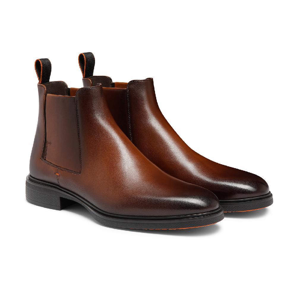 Santoni Stivaletto Easy da uomo in pelle testa di moro I Più Venduti