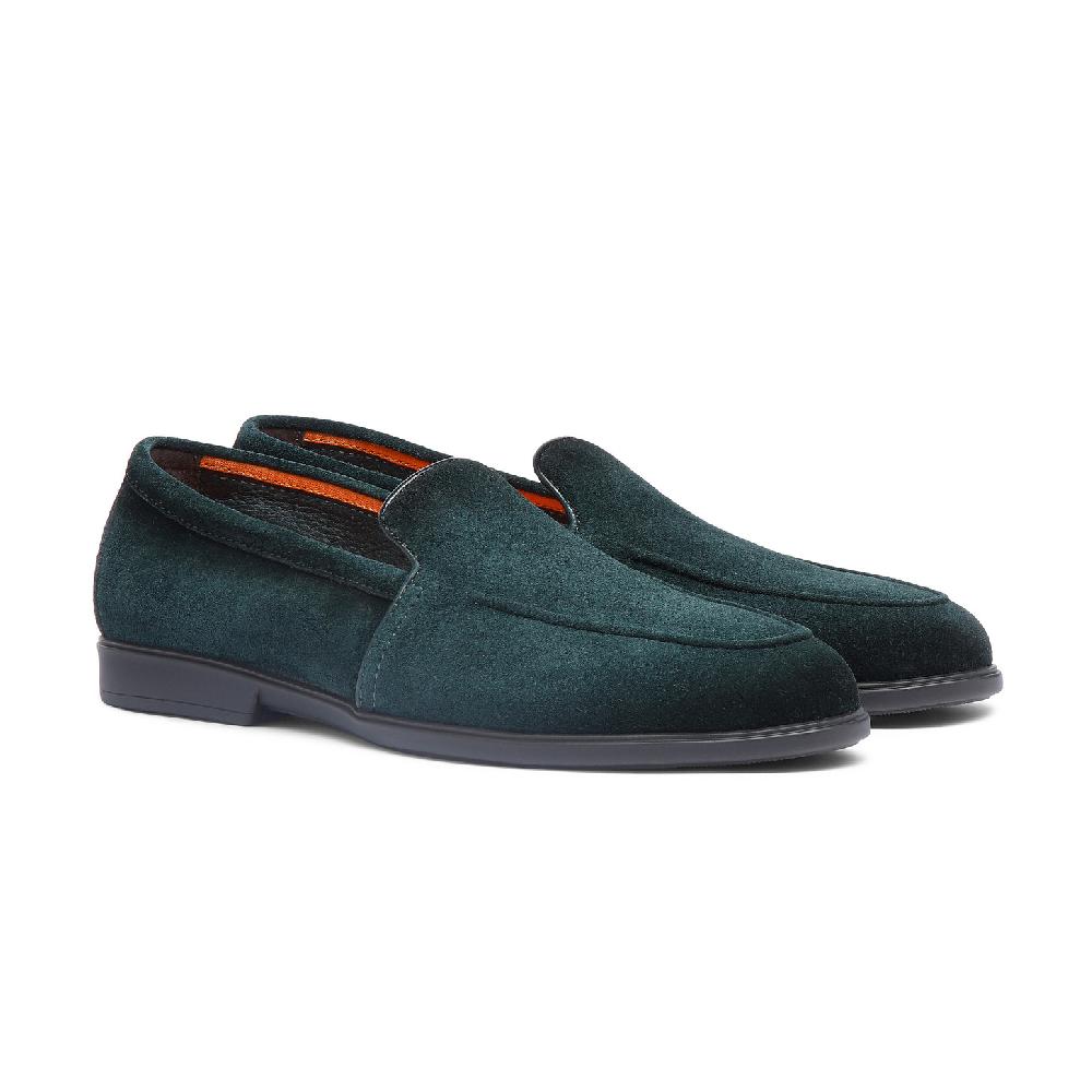 Santoni Mocassino da uomo in suede verde scuro Vendite Flash