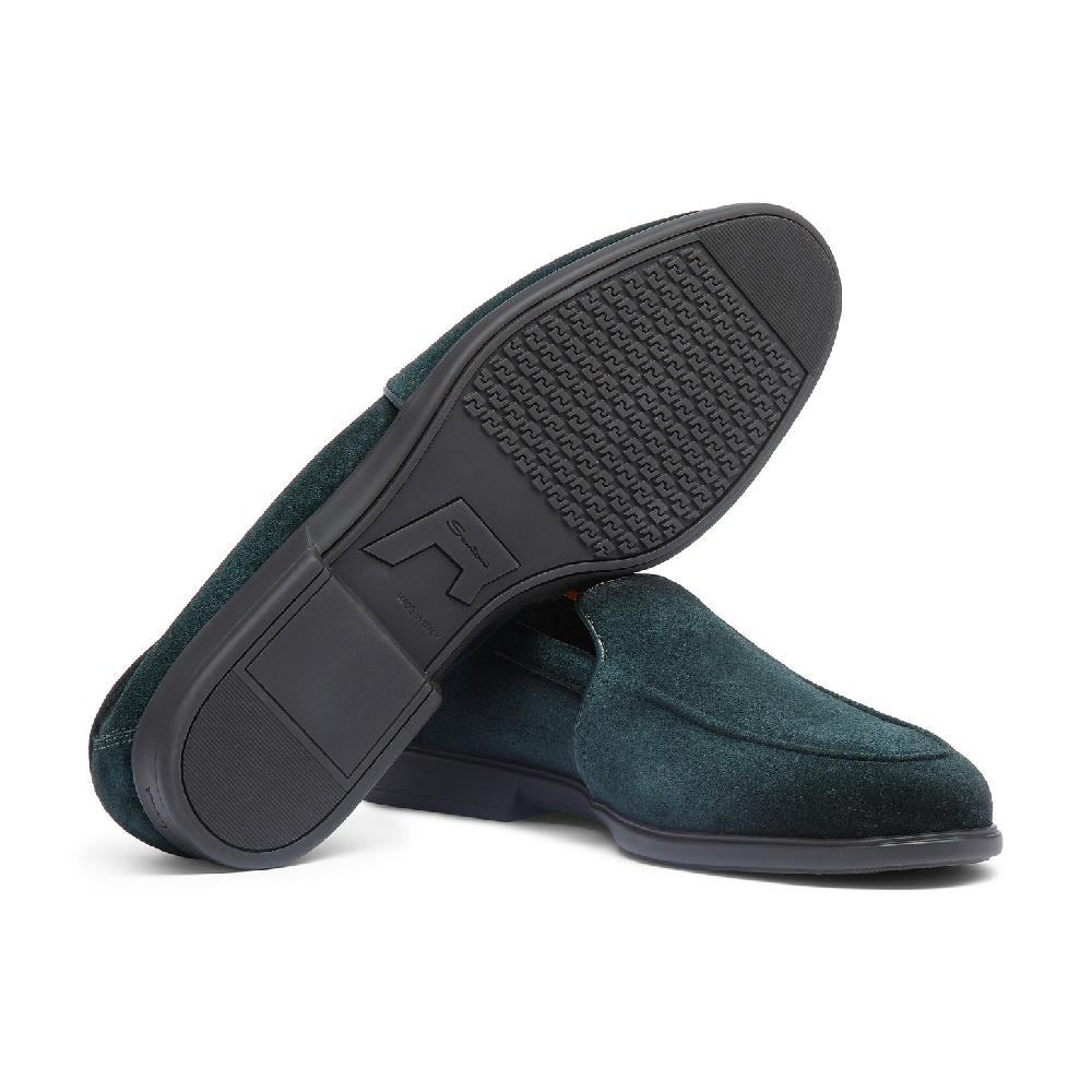 Santoni Mocassino da uomo in suede verde scuro Vendite Flash