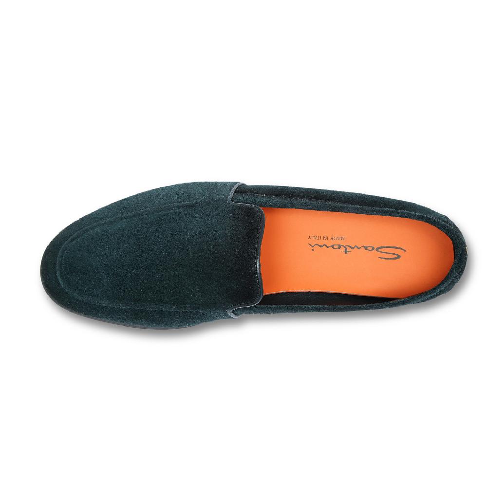 Santoni Mocassino da uomo in suede verde scuro Vendite Flash