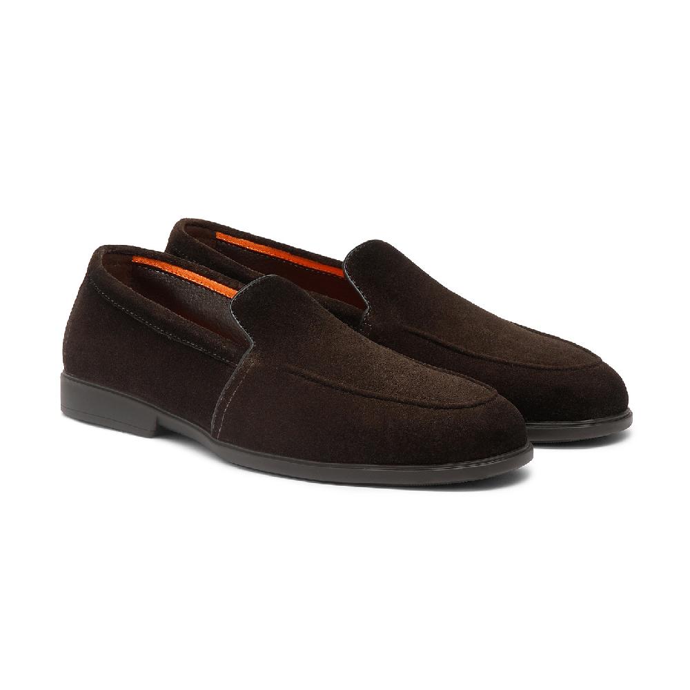 Santoni Mocassino da uomo in suede testa di moro Negozio
