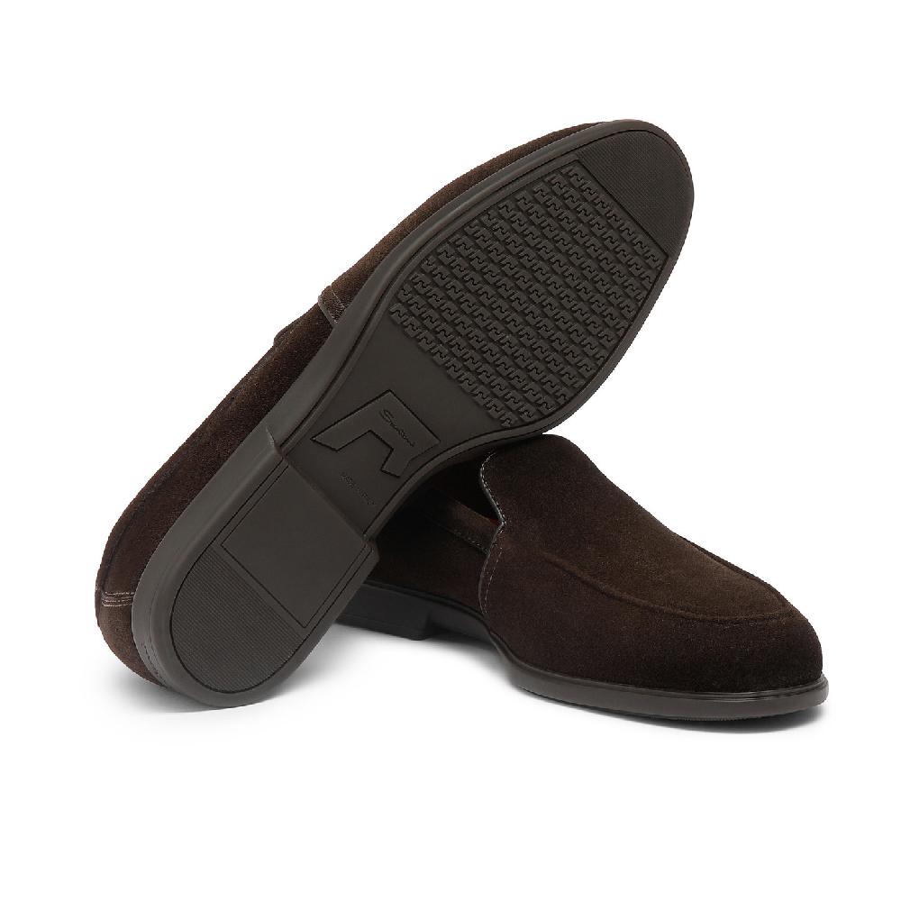 Santoni Mocassino da uomo in suede testa di moro Negozio