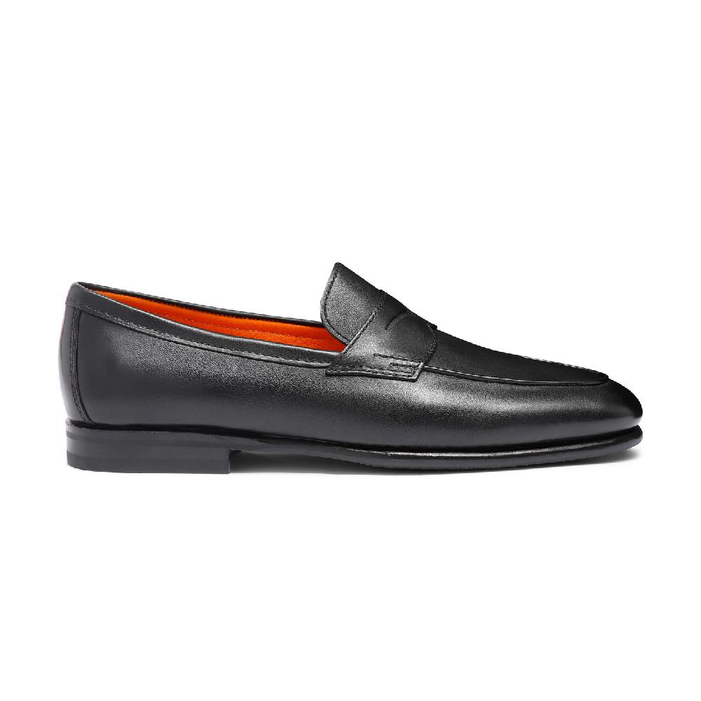 Santoni Mocassino Carlo da uomo in pelle nera